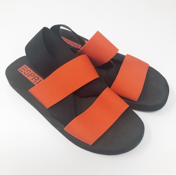Esprit | Shoes | Esprit Elastic Straps Orangeblack Sandals | Poshmark